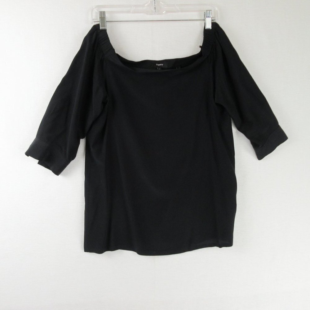 Theory Joscla Blouse Size S Black Off Shoulder